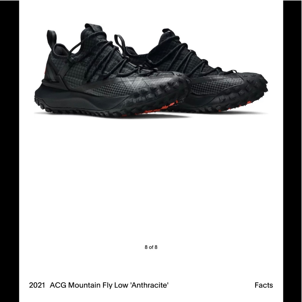 Men’s Nike ACG Mountain Fly Low Black/Anthracite Size 14